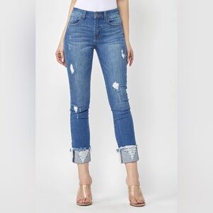 Blue Distressed Women's Jeans